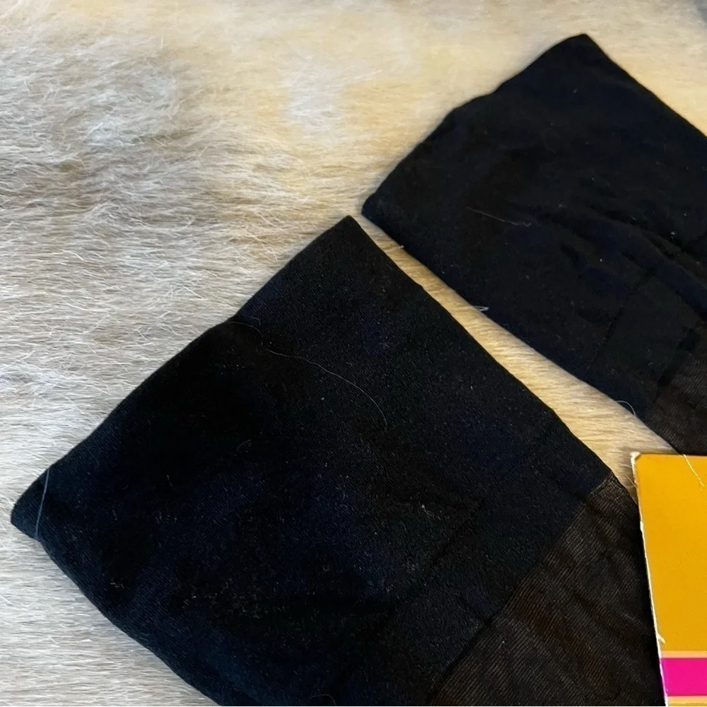 New VICTORIA’S SECRET Silky Sheer Thigh Highs for Garter Belt Jet Black Vintage